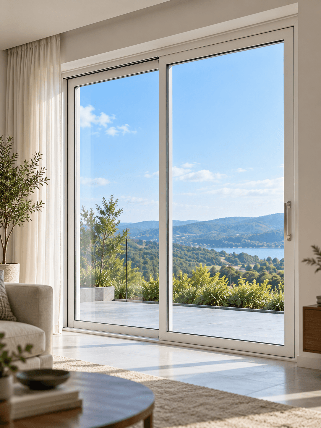 A CISQO WHITE window system in a contemporary interior